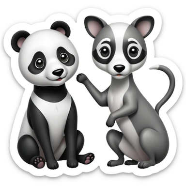 Panda and whippet  sticker