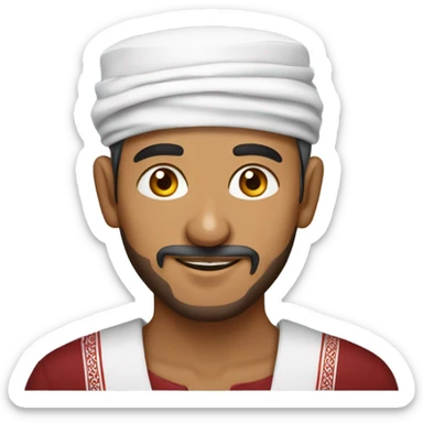 Omani man wearing a cap and dishdasha sticker