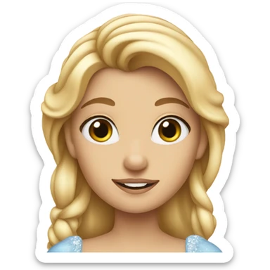 blonde girl in Cinderella dress at castle sticker