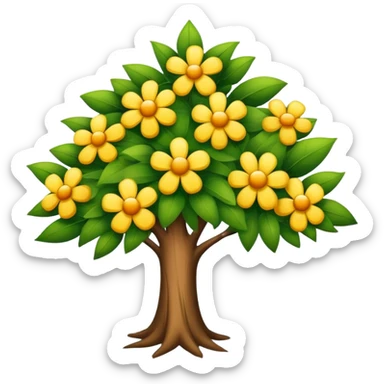 Ein Baum neben einer Blume die Wunderwchön ist sticker