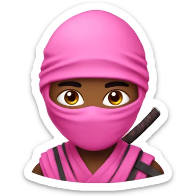 pink cute ninja  sticker
