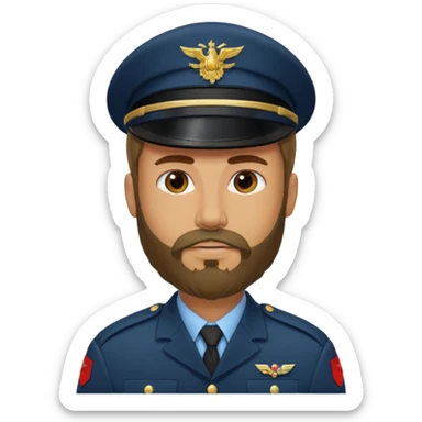 male soldiers with beard with out cap long hair sticker