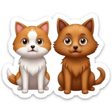 The dog and cat are afraid of fireworks sticker