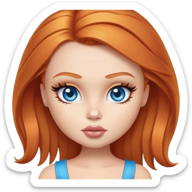 pretty bratz baddie ginger, blue eye sticker