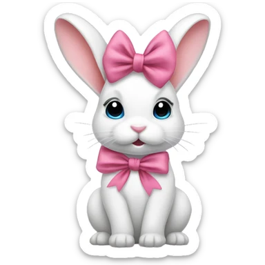 Bunny with coquette bow sticker