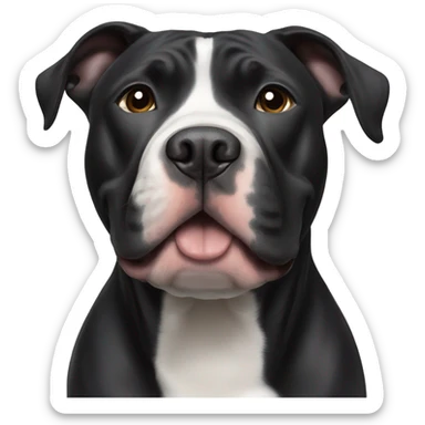 black pitbull with a small white spot on his chin sticker