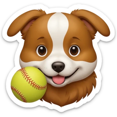 dog with softball sticker