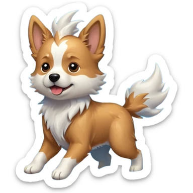 dog with lightning waves sticker
