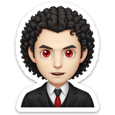 curly vampire with optical sticker
