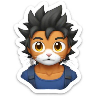 Goku in the form of a cat sticker