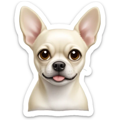 White chihuahua pug mix sticker