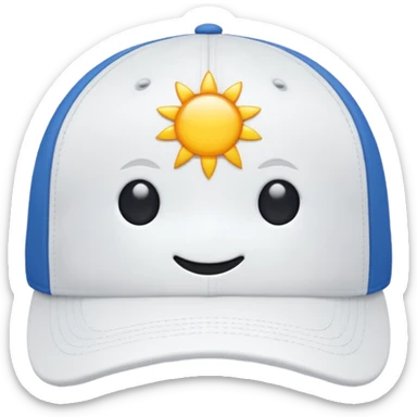 White sunny cap with out person sticker