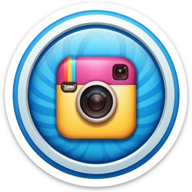 Instagram verification badge emoji in a blue  circular shape with zigzag edges sticker