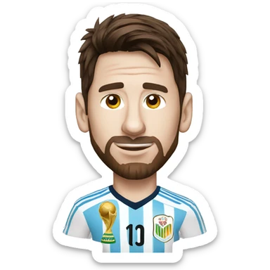 Lionel Messi With World Cup sticker