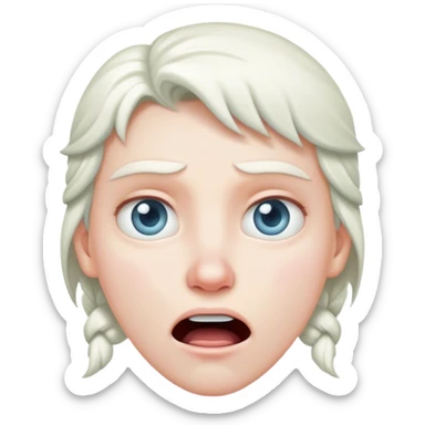 Blank stare, mouth slightly open, frozen in a moment of mental malfunction. sticker