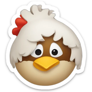 Planning calendar month with chicken head sticker