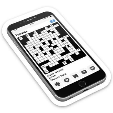 Black and White Crossword on smartphone display sticker