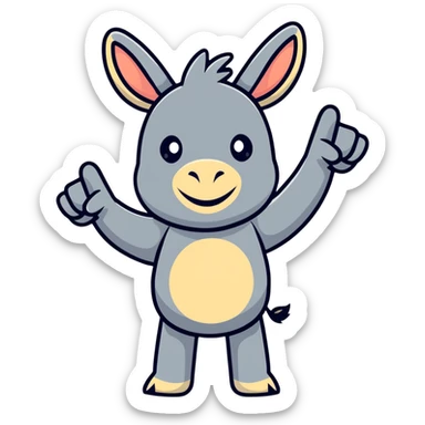Donkey holding up middle fingers sticker