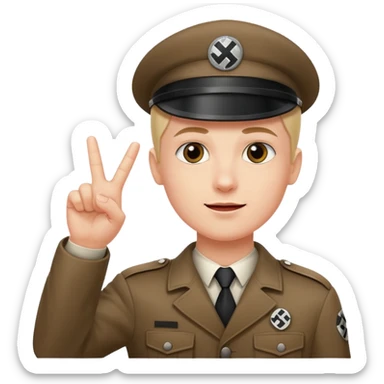 Nazi salut with fingers together sticker