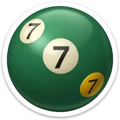 green billiard ball 7 number  sticker