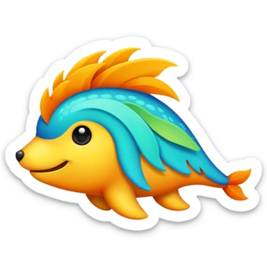 Colorful La creature abstract animalia  sticker