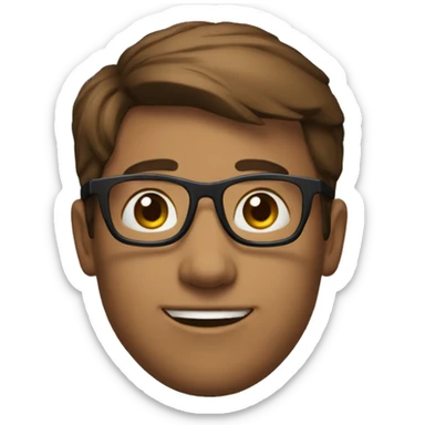 Garçon brun avec des lunettes peau mate cheveux lisse sticker