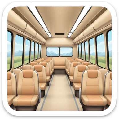 A very aesthetic travel on bus with pastel beige  tones sticker