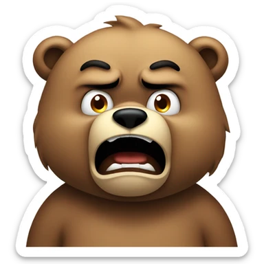 Angry fat bear mad sticker