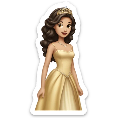 Luxury brunette princess sticker