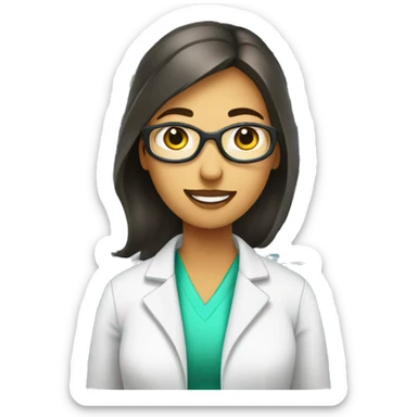 female research scientist working in lab with bacterial plates and lab tubes sticker