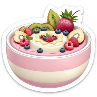 pastel pink and white smoothie bowl sticker