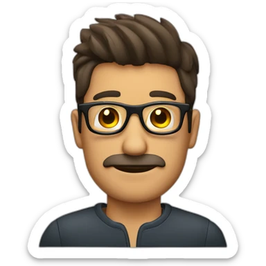 Hombre delgado con gafas y canas sticker