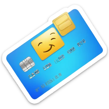 blue credit card glitching with some squares leaving the card sticker