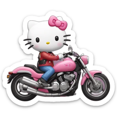 Hello kitty soñando con motos sticker