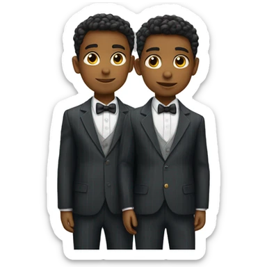 two boys in pinstripe suit sticker