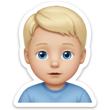 Blond hair blue eyed baby boy sticker