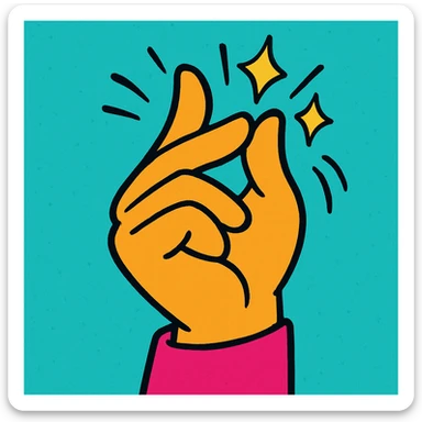 hand snapping, playful cartoon style sticker