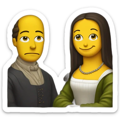 monalisa al estilo de los simpson sticker