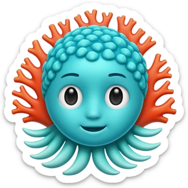 Coral cyan sticker