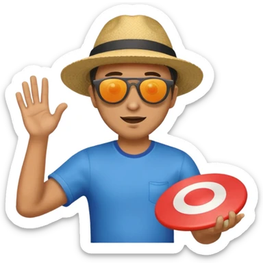 man throwing a frisbee sticker