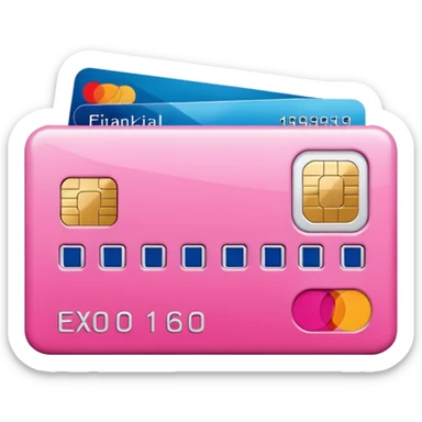 mix pink and white bank and credit card sticker