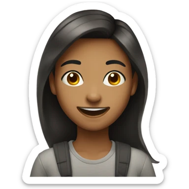 Teenager girl happy sticker