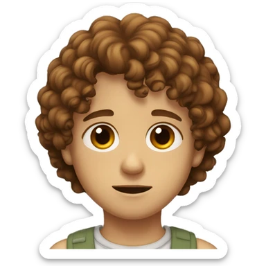 boy with glass,brown eyes, brown and curly hairs with crying  sticker
