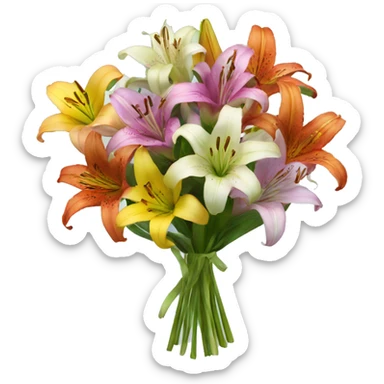 Bouquet of colorful lilies sticker