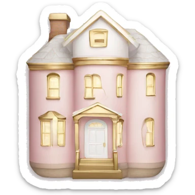 Light pink and white gold house sticker