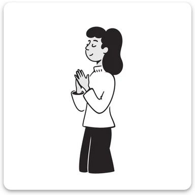 simple line hand-drawn doodle of a person praying sticker