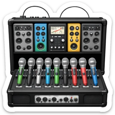 create a series of images for Theatre audio equipment Inventory  sticker