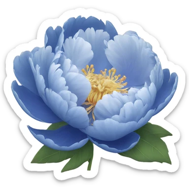 blue peony sticker