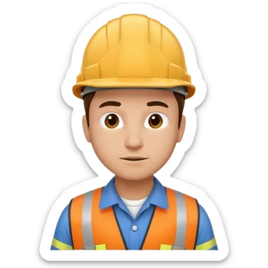 engineer in hard hat top view sticker