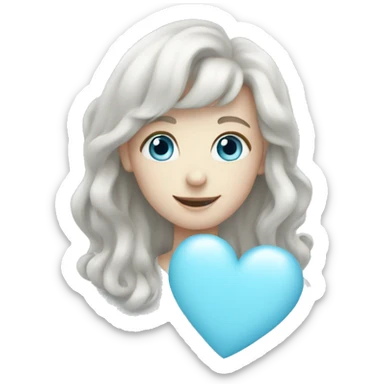 pastel blue heart sticker